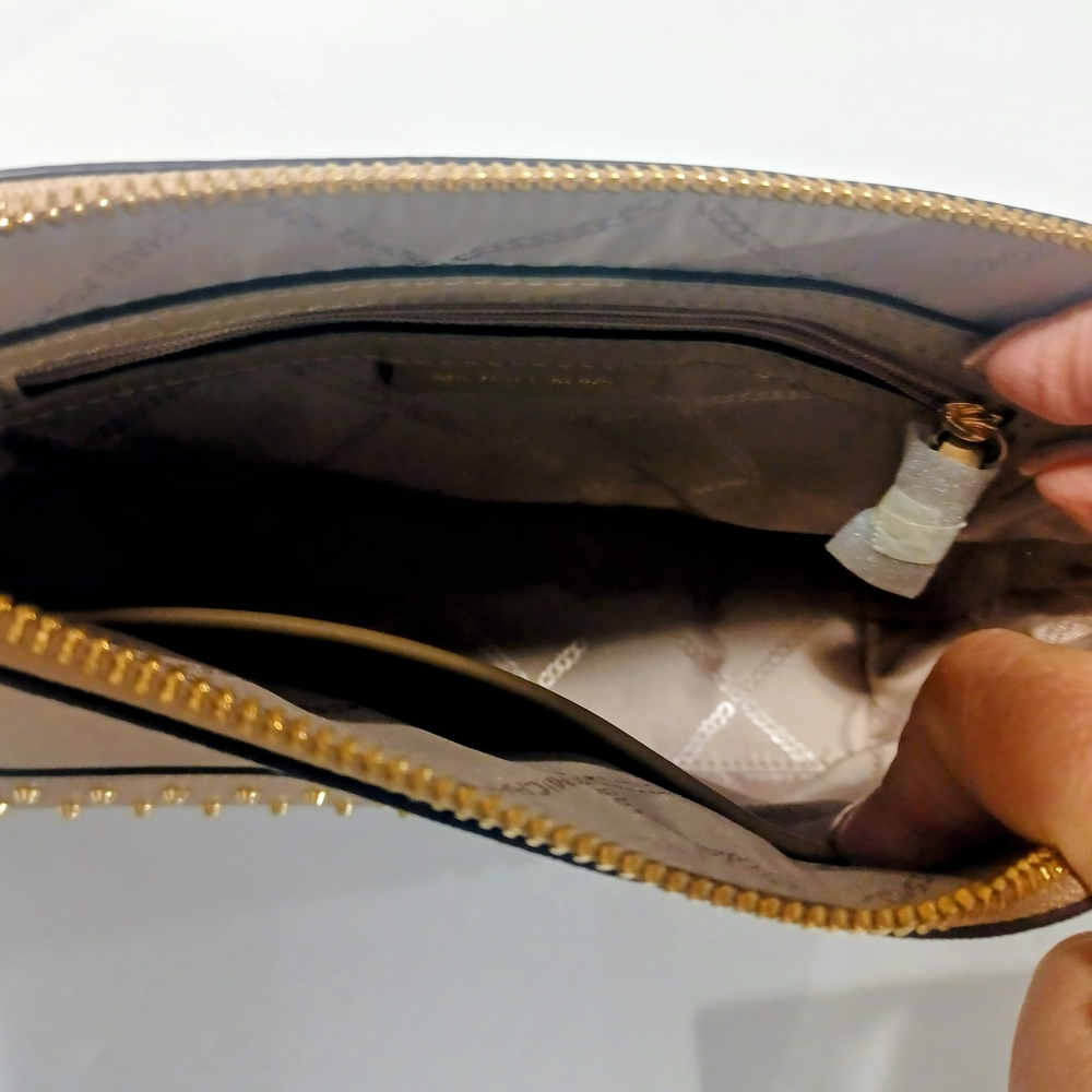MK Jet Set Charm Small Dome Crossbody With Tiger Webbing Strap - Picture 6 of 7